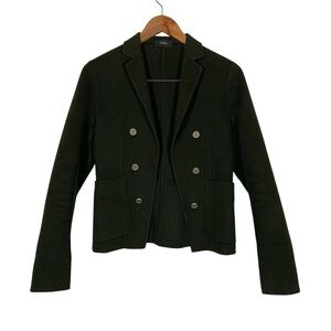 Theory Wool Cashmere Blend Women’s Office Cardigan  Blazer Gold Buttons Size 4